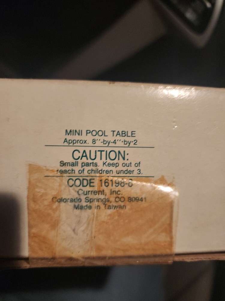 Current Inc. Vintage Mini Pool Table OPEN BOX