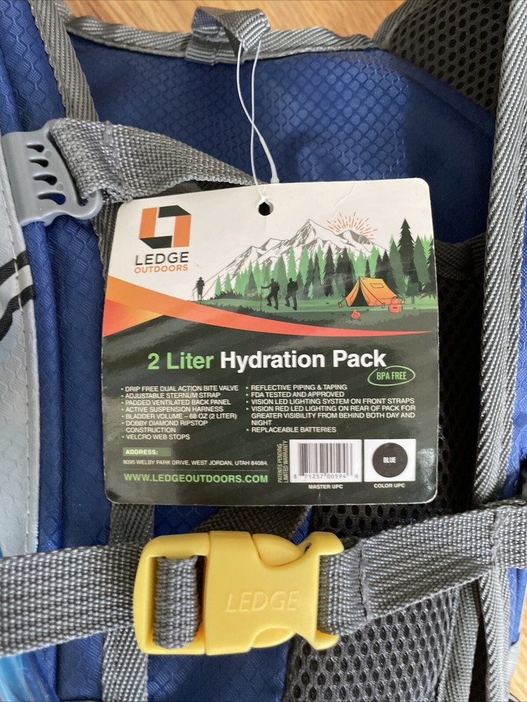 Gooseberry 2 Liter Hydration Pack System, Blue, Light New Sealed Drinking Valve