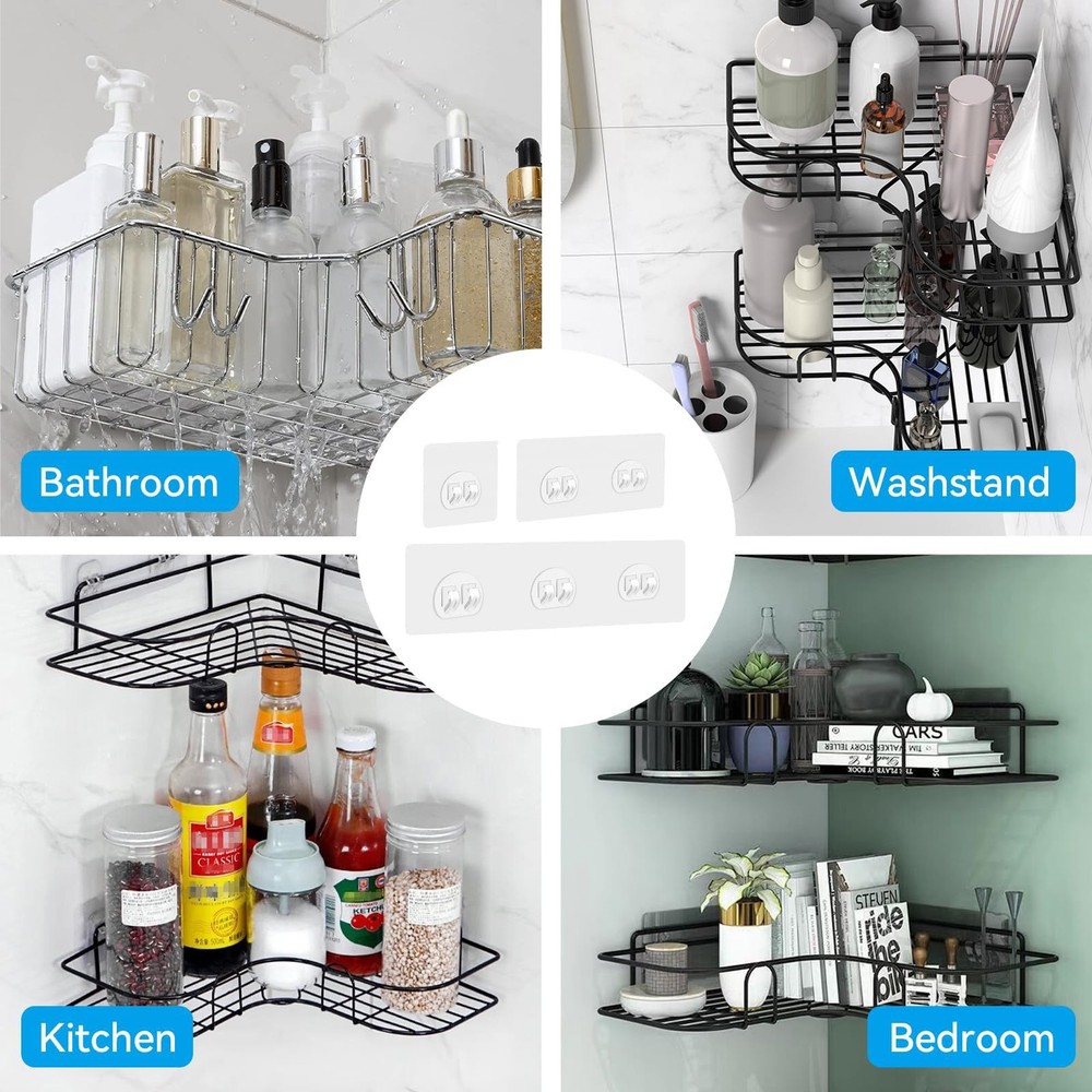 GETRIC 15 Pack Shower Caddy Adhesive Replacement, Transparent