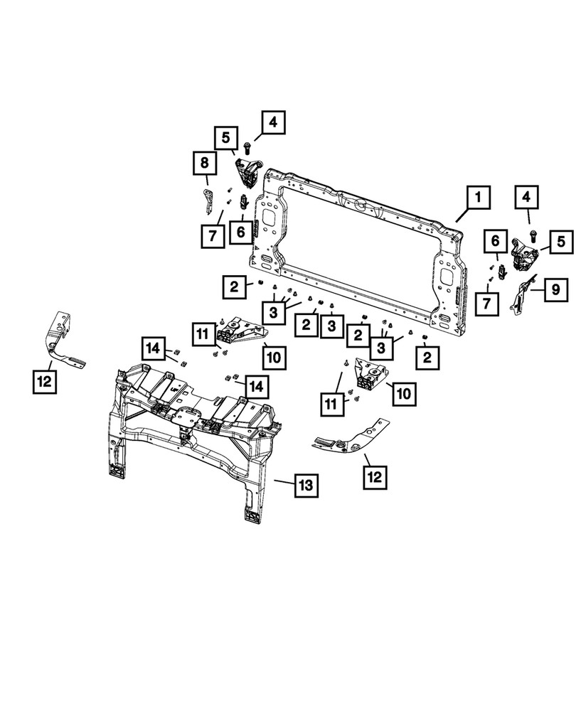 Genuine Mopar Radiator Bracket Kit 68376675AA