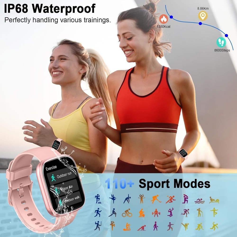 Reloj Inteligente Rose Para Mujer Compatible Con Alexa Iphone Android Samsung De