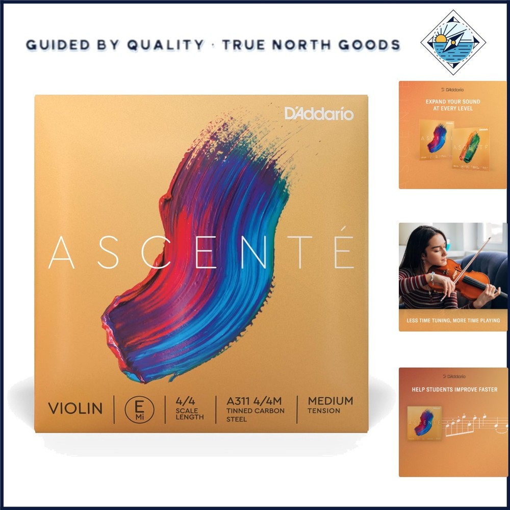 USA-Made Violin Strings, 4/4 Scale, Optimized for Performance and Durability