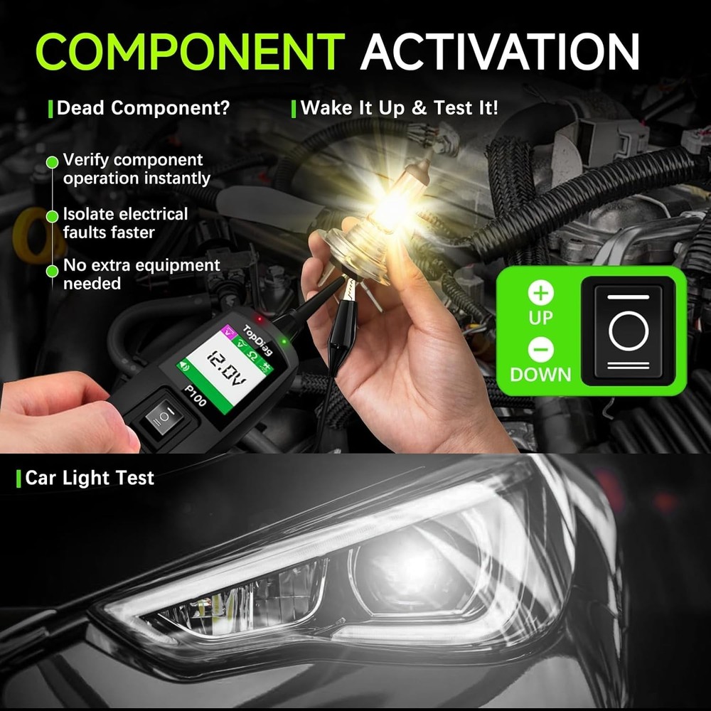 40FT Automotive Circuit Tester with Flashlight - Efficient Car Diagnostic Tool