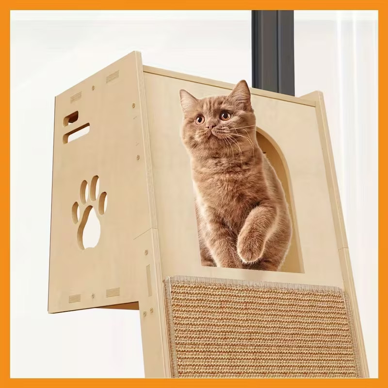 Cat observation tower, 59 inch indoor cat climbing frame, cat tree with sisal