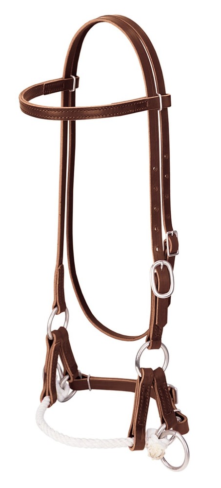 Weaver Leather, Deluxe Latigo Leather Side Pull, Single Rope