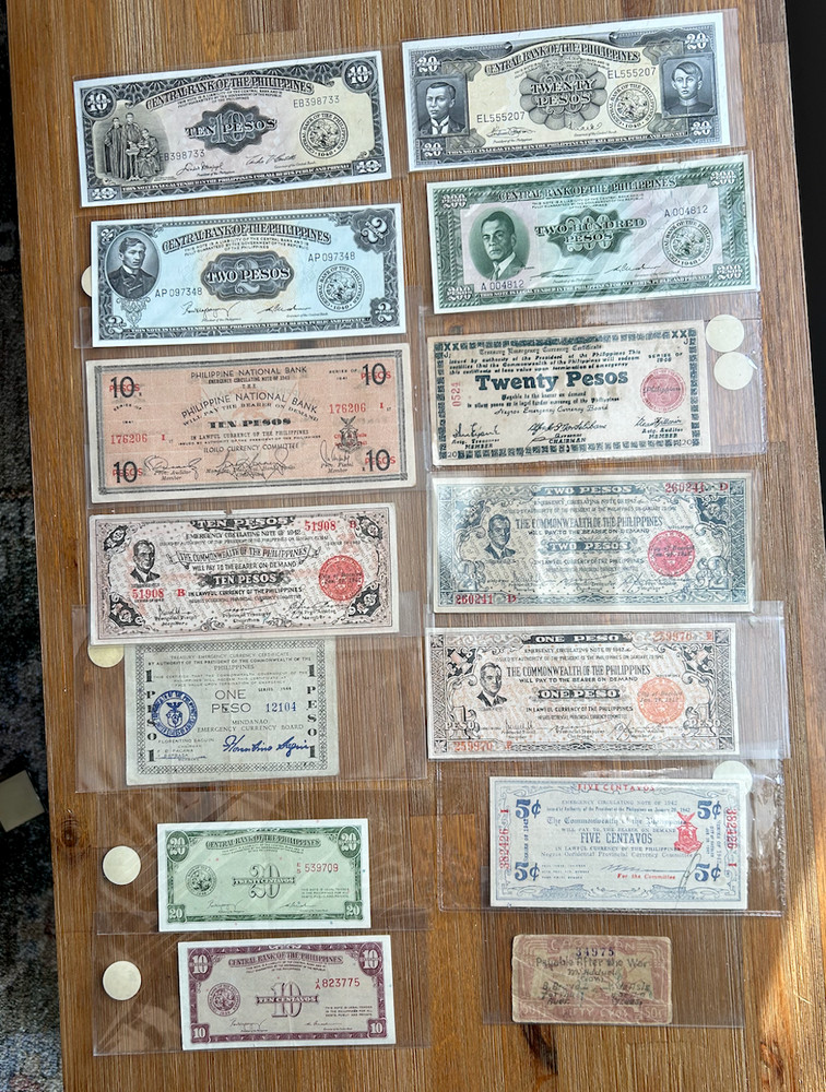 PHILIPPINES WWII 14  BANKNOTES