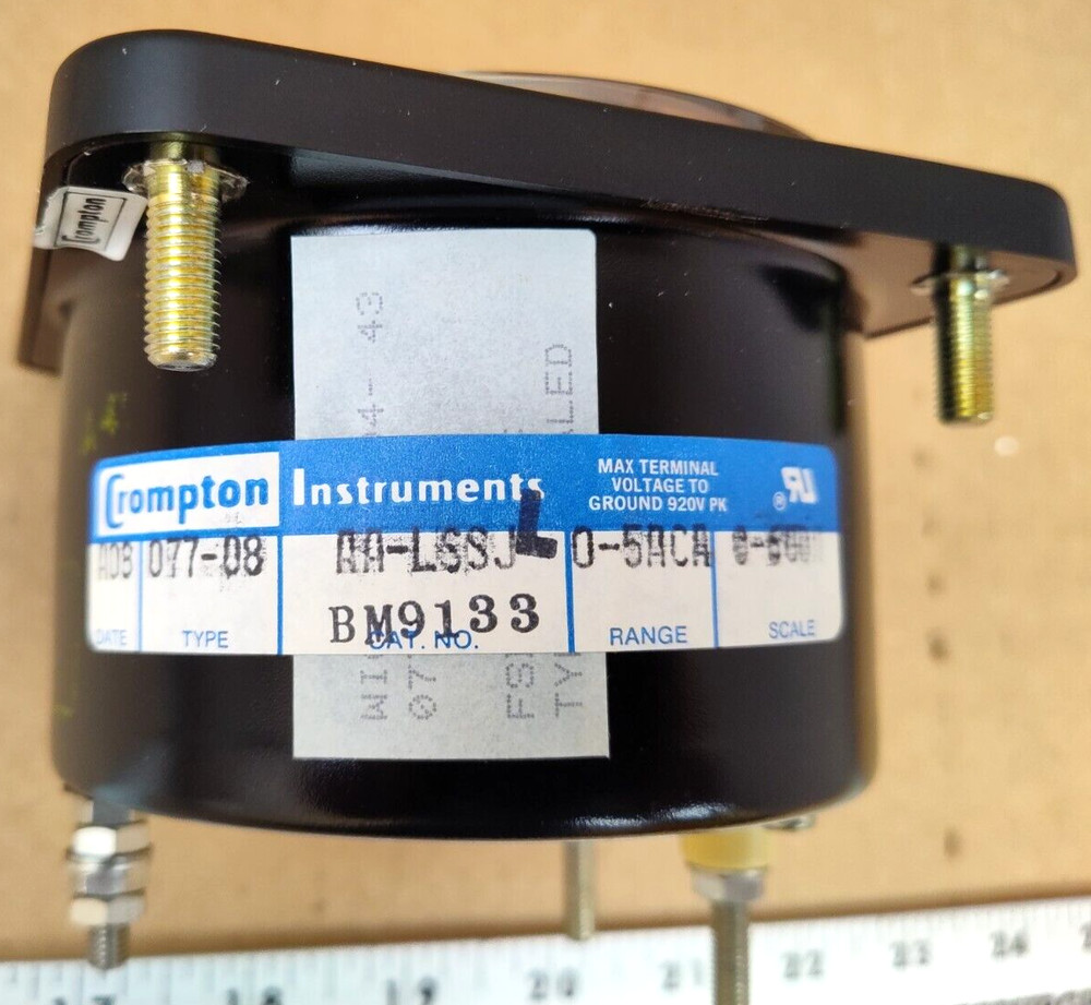 Crompton Instruments, Scale 0-600, 5 AMP Meter P/N 077-08AA-LSSJ0-5ACA