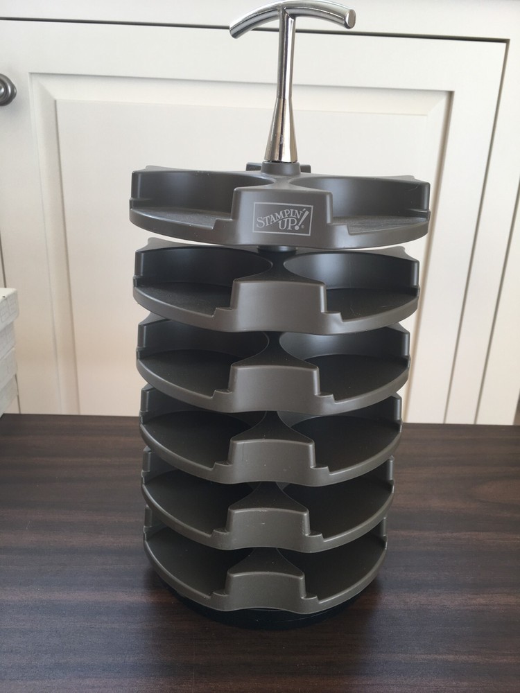 Gray Stampin Up STACK & STORE Embellishment Carousel Caddy Storage