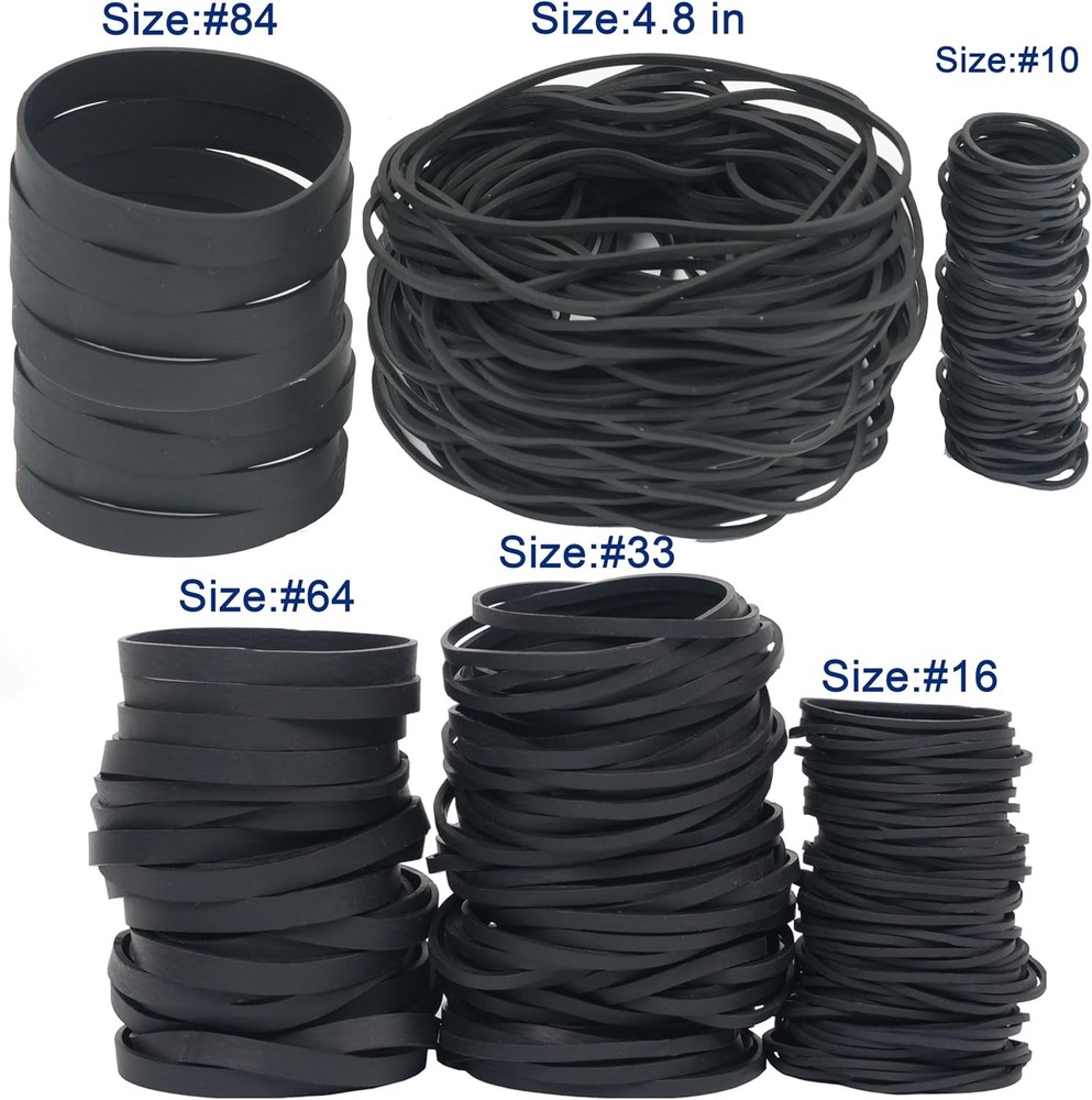 Rubber Bands Assorted Sizes Black Elastic Bands Tactical rubber bands for Office