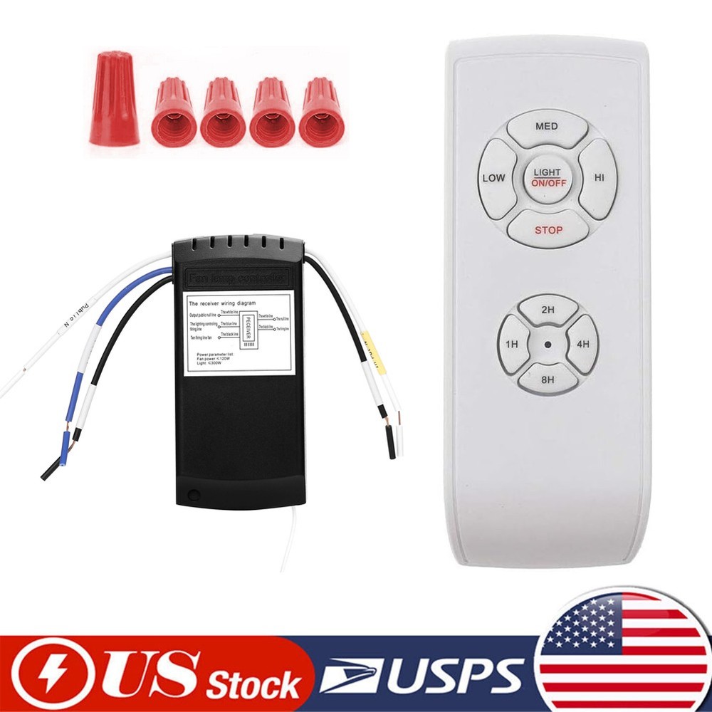 Universal Ceiling Fan Lamp Light Remote Control Receiver Kit Timing Wireless 15M