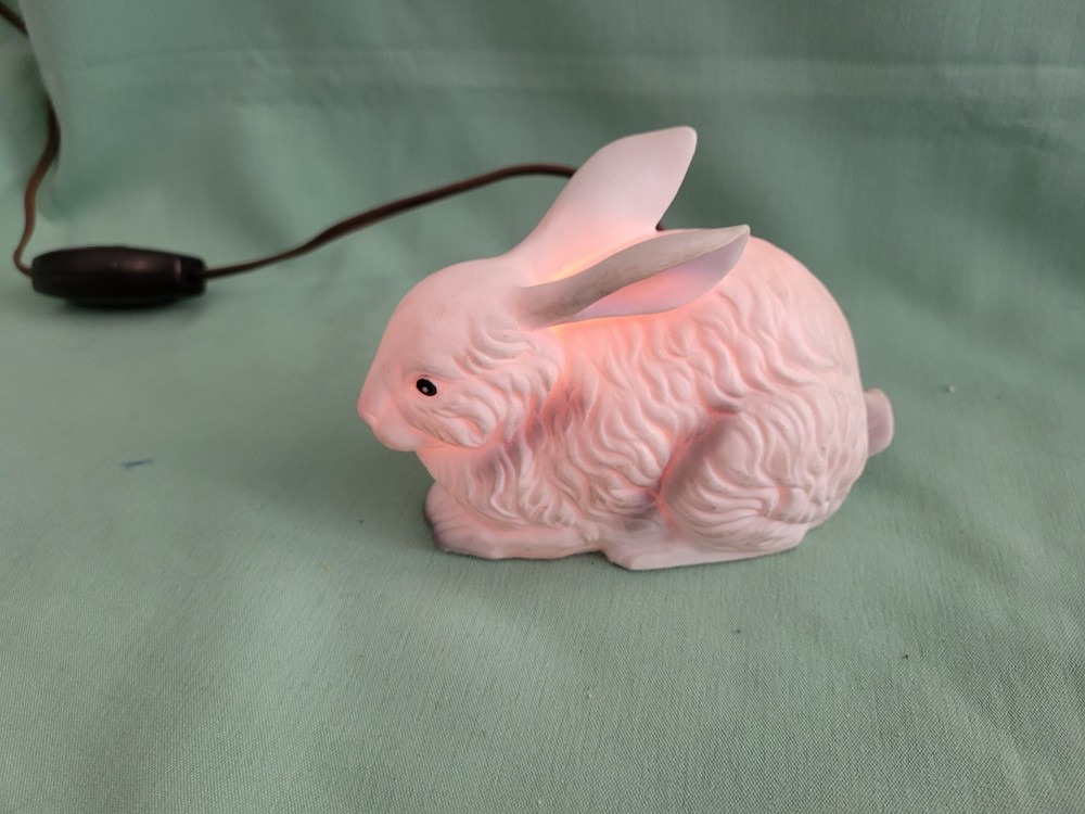 vintage 1960's-70's ceramic bunny night light