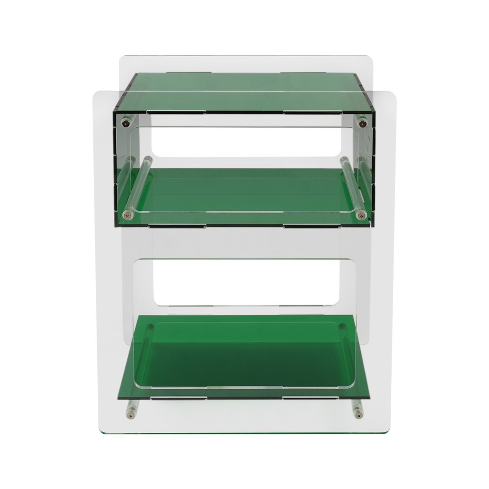 Acrylic Side Table Green Transparent Small Coffee Sofa End Table, Side Table