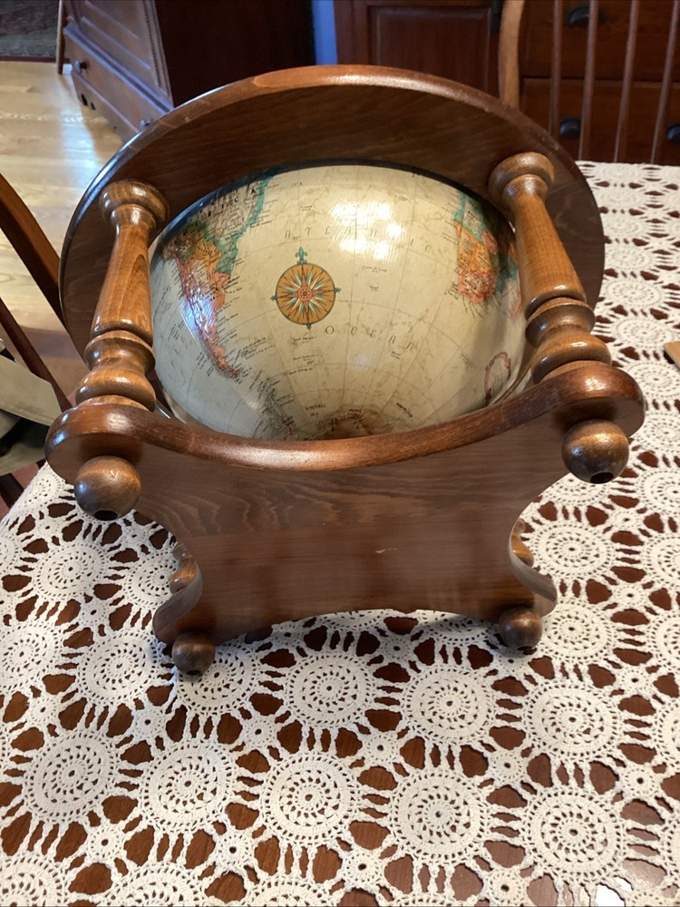 Vntage Replogle 12" Diameter World Classic Globe w\Wood Base