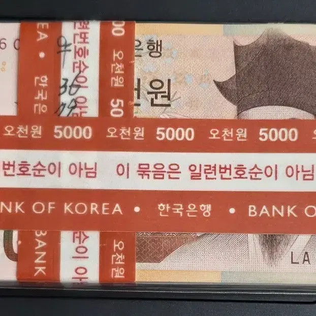 5th Series 5000 Won Banknote Bundle with Serial Numbers