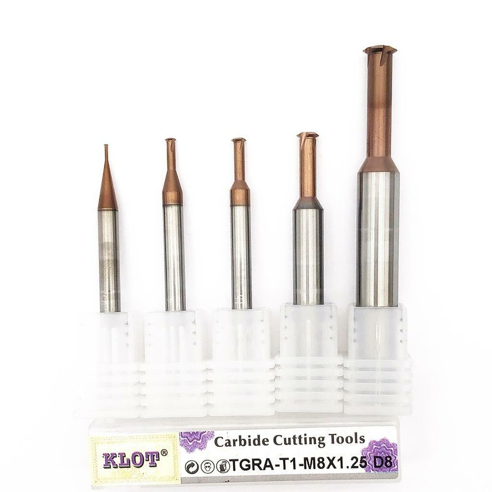 AlTiN Coated Solid Carbide Single Tooth Metric Threading Milling Cutter M1.4-M30