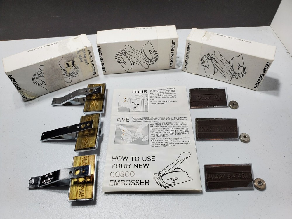 Vintage Cosco Embosser Metal  Inserts