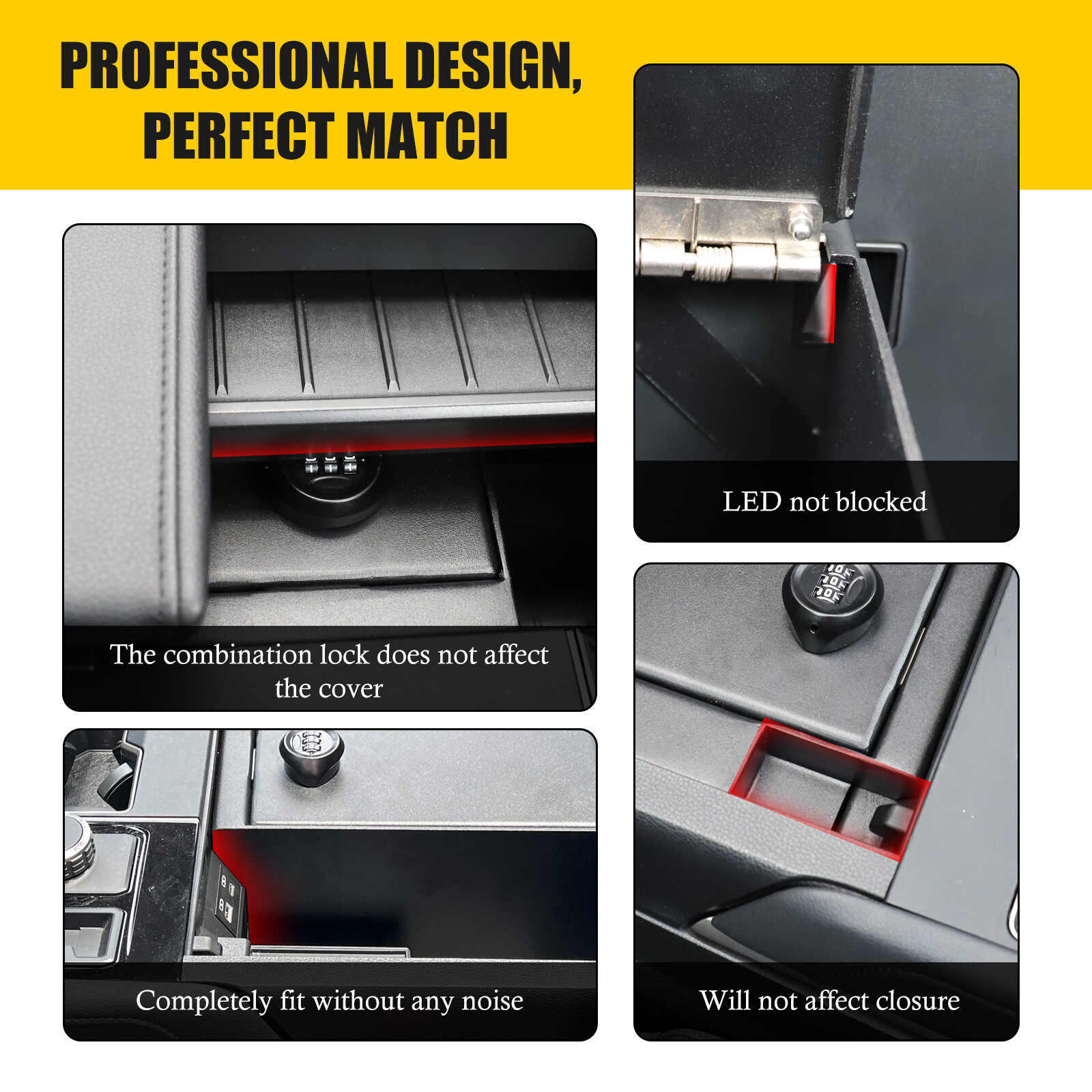 Fits Toyota 2022-2025 Tundra & Sequoia Center Console Safe Half Cabinet Storage.