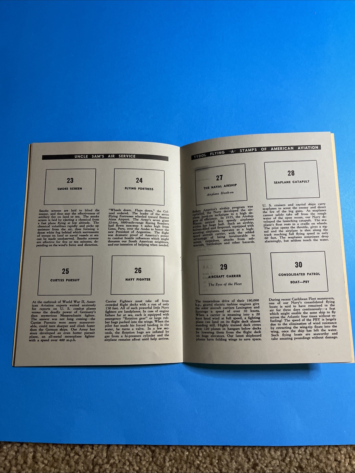 1940 Tydol Flying A Stamp Album of American Aviation + 48 Stamps Nm/mint