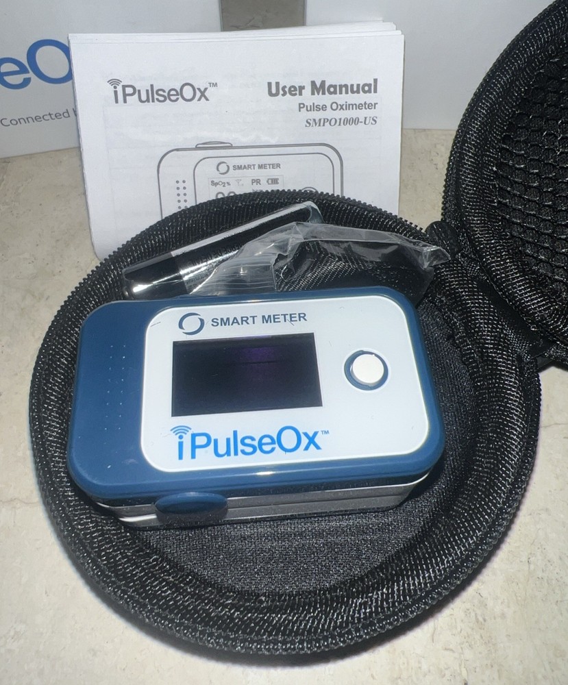 iPulseOx Fingertip Cellular Connected Check Pulse Oxygen Oximeter Smart Meter
