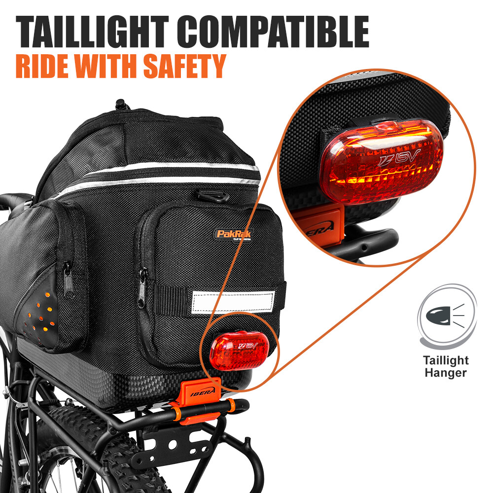 Ibera Bike Trunk Bag + Rear Carrier Combo Seat Post Mounted Rack w/ Commuter Bag