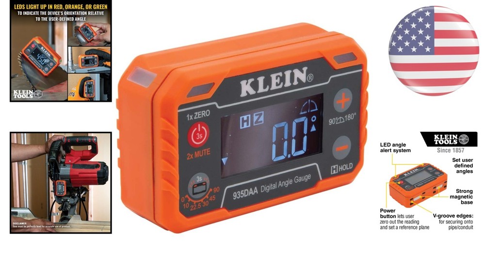 Klein Tools Digital Angle Gauge with LED Alert - Precision Measurement Tool