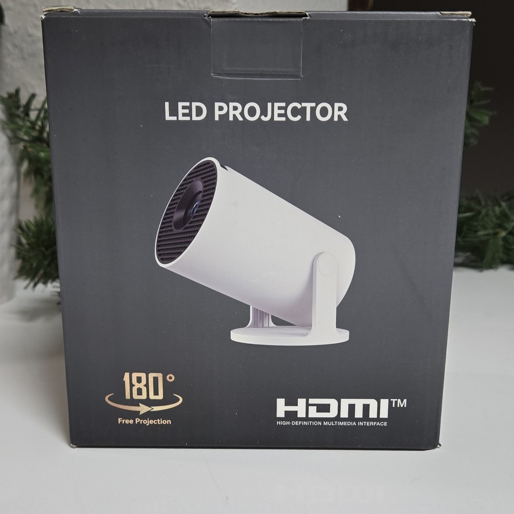 HY300 LED Projector White HDMI Keystone Correction Screen Cast Desktop