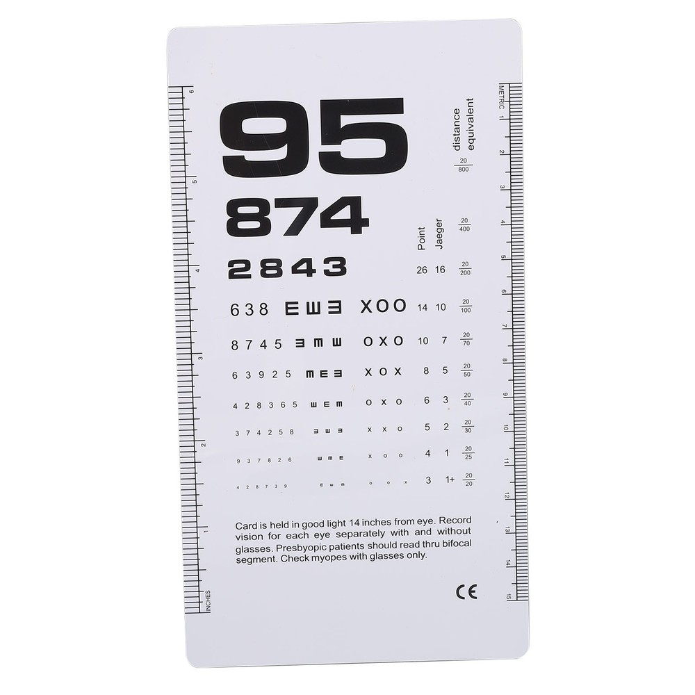 Pocket Eye Chart With 2pcs Occluder Double Sided Vision Eye Test Exams Chart