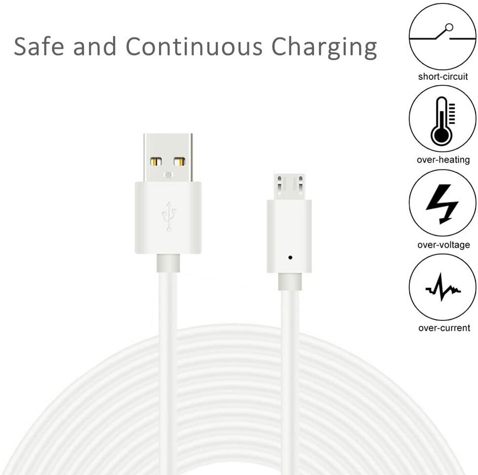 3Pcs Power Extension Cable for Security Camera 10ft Charging Cable for Wyze Cam