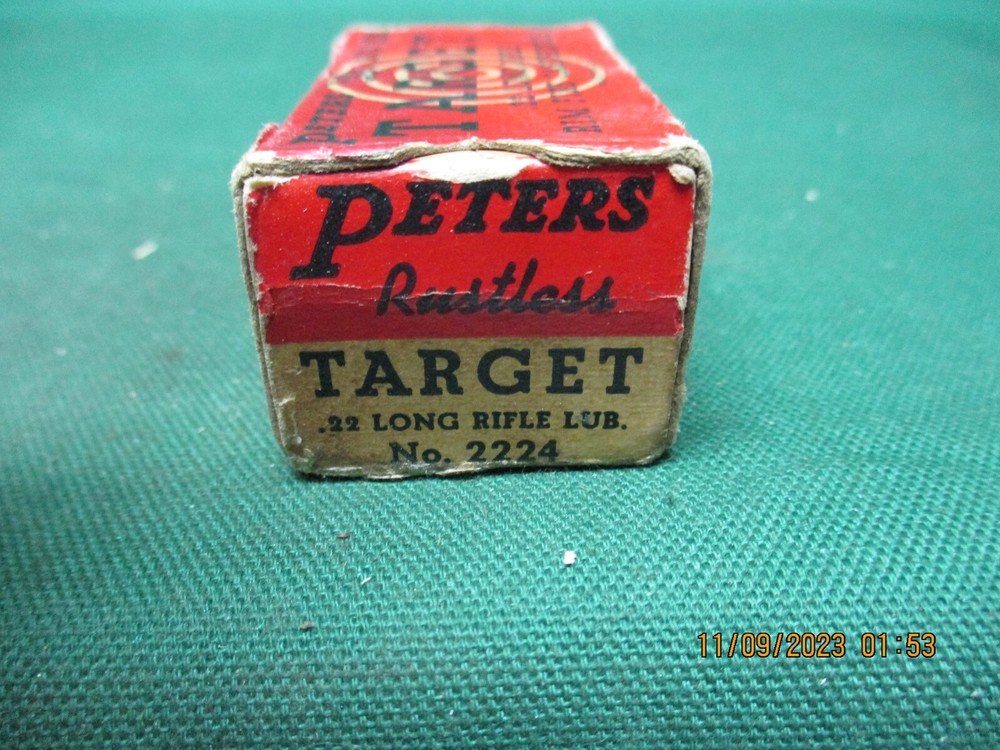Vintage PETERS Rustless TARGET, 22 LR , Box, (Empty) For: Box Collectors