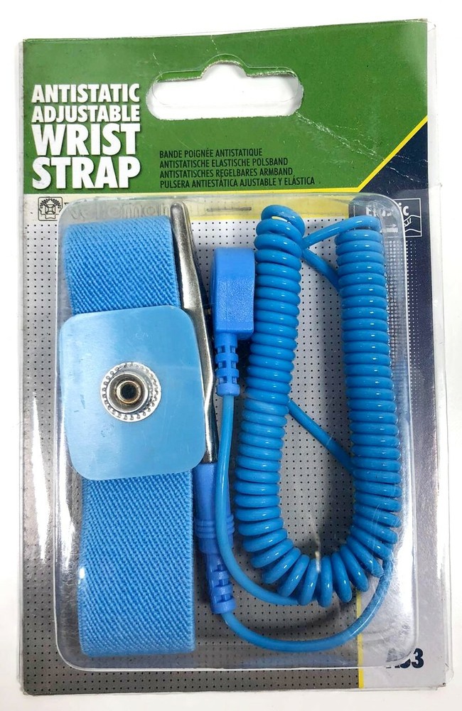 Velleman AS3 Anti-Static Adjustable Elastic Wrist Strap, Blue