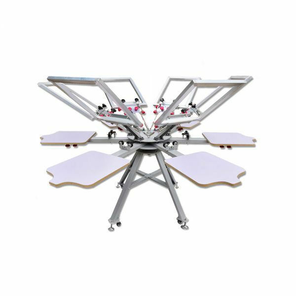 6 Color 6 Station Silk Screen Printing Press Machine Micro Registration