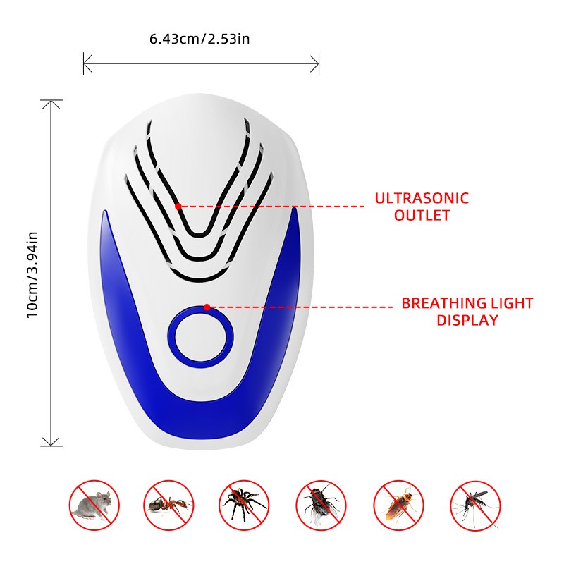 Ultrasonic Electronic Plug in Pest Repeller Insect Rodent Mouse Cockroach Bug