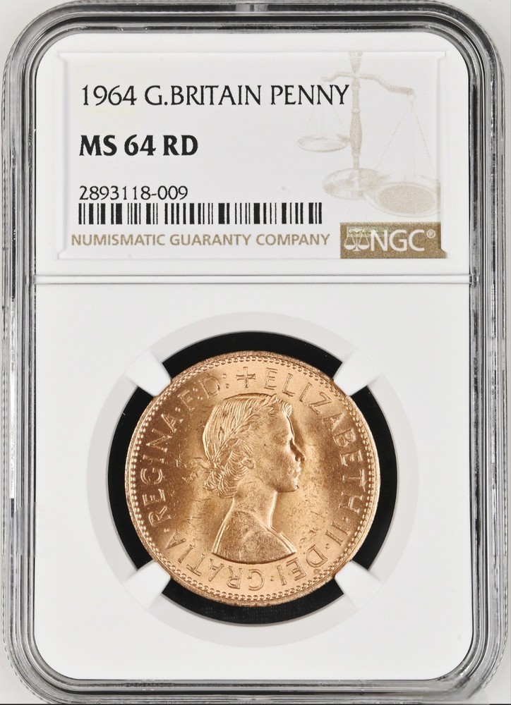 1964 Great Britain Penny NGC MS 64 RD