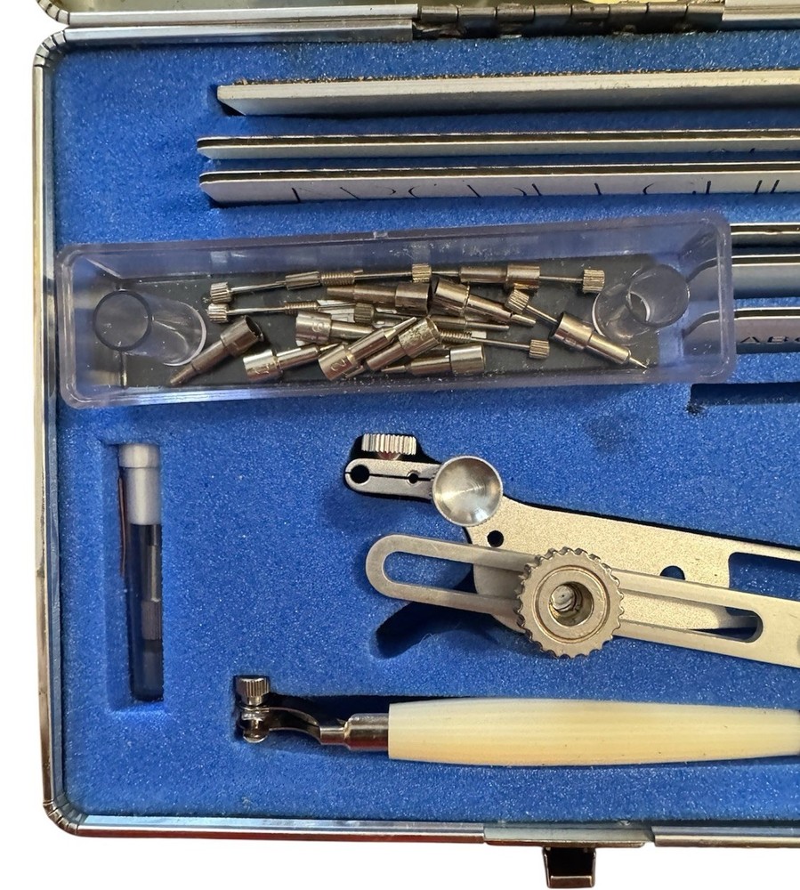 Vintage Lutz Lettering Set Scriber Drafting Lettering Tool Case Incomplete