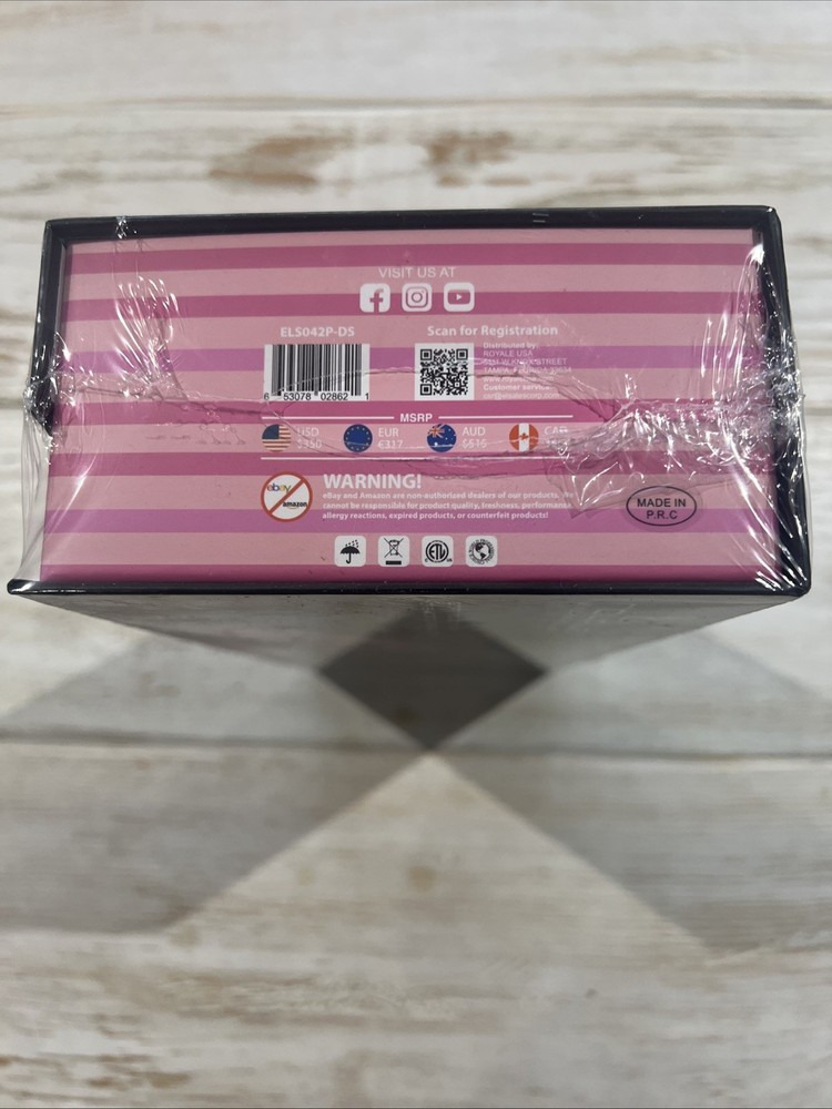 Royale Genius Heating Element professional Ceramic flat Iron Pink Stripes. New!