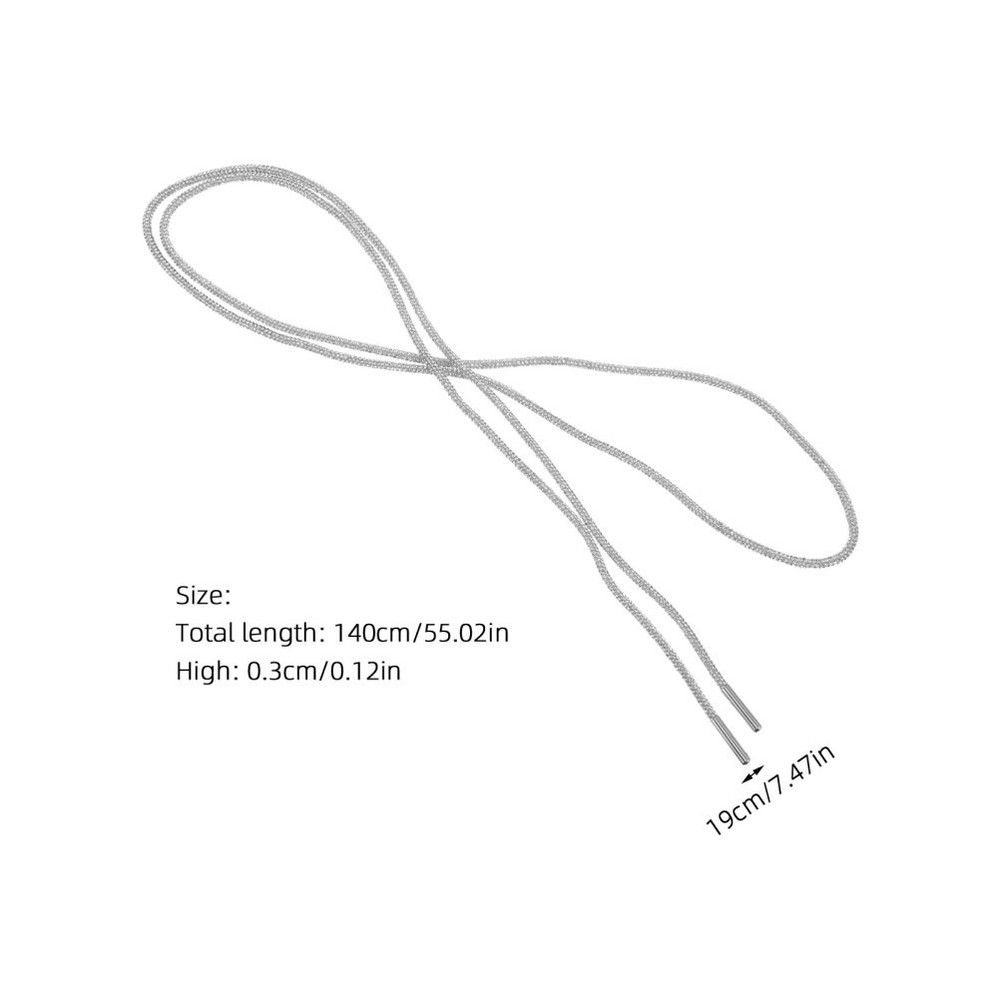 2 Pcs Rhinestone Decorative Rope Shoe Laces Pack Drawstring Shoes