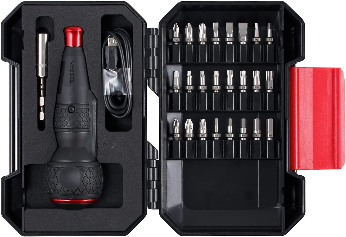 Vessel Ball Grip Cordless Electric Screwdriver Rechargeable 25 bits JAPAN 220USB