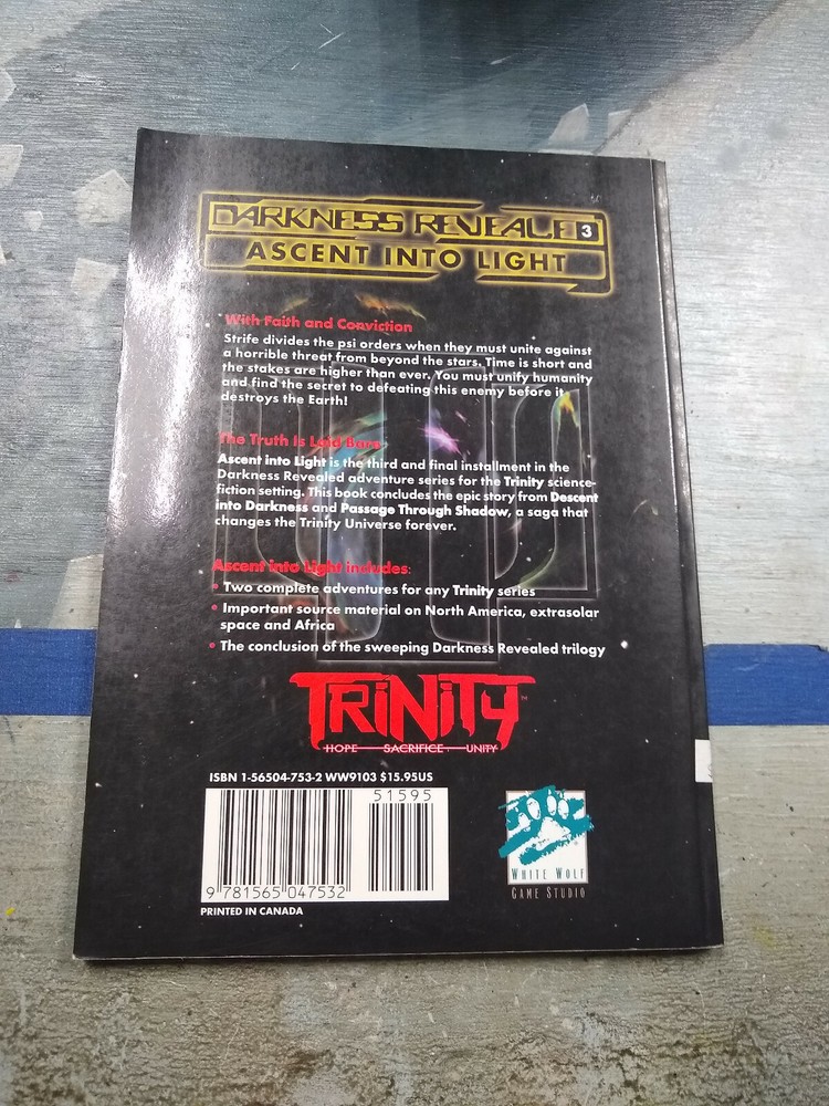 Darkness Revealed Ascent into Light Trinity WW9103 White Wolf