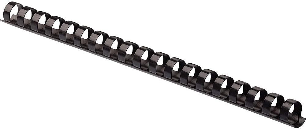 Fellowes 52326 Plastic Comb Bindings 1/2" Diameter 90 Sheet Capacity Black 100Pc