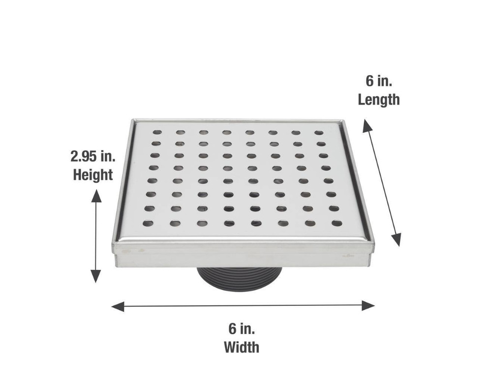 The BK PRODUCTS Zero Pattern 6 in. Square Drain Brushed Nickel
