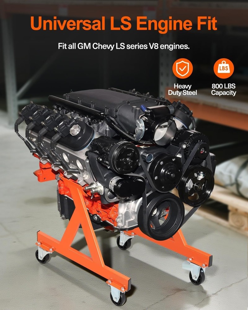 LS Engine Stand Cradle, Rolling Storage Stand for GM Chevy V8 LSx Engines, He...
