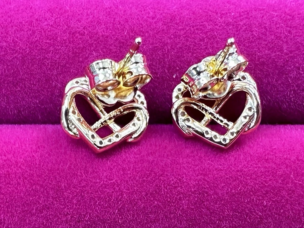Pandora Sparkling Infinity Heart Stud Earrings New