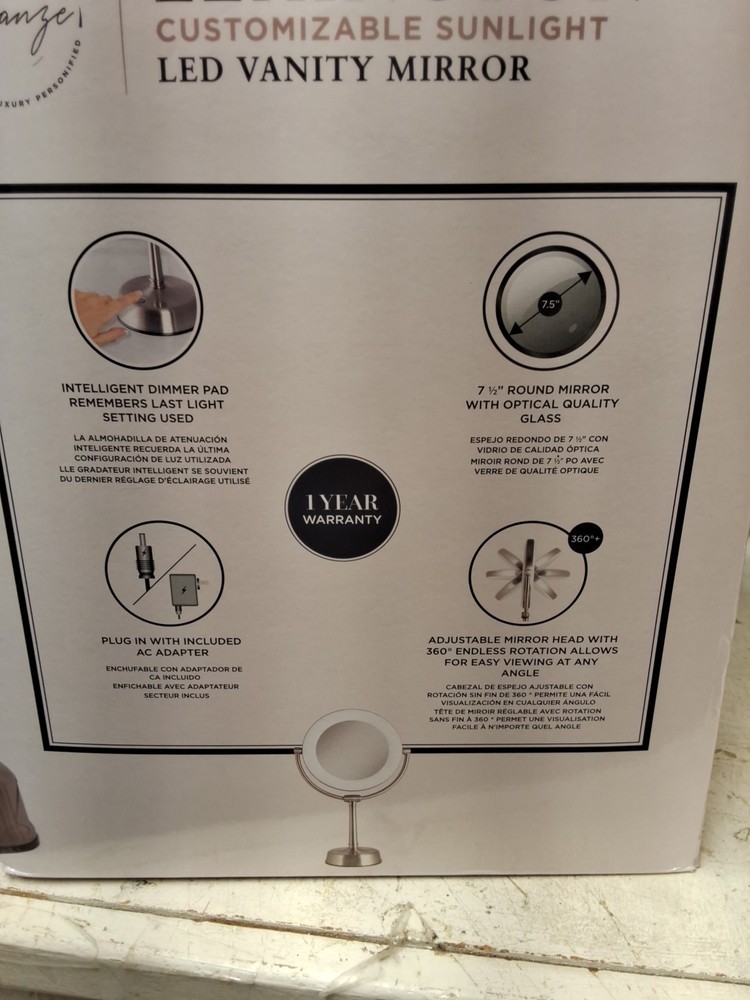Illuminated Vanity Mirror With LED Lights In Box Used Lightly