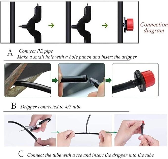 200Pcs Adjustable Drip Irrigation Emitters, 1/4Inch Adjustable Micro Drip