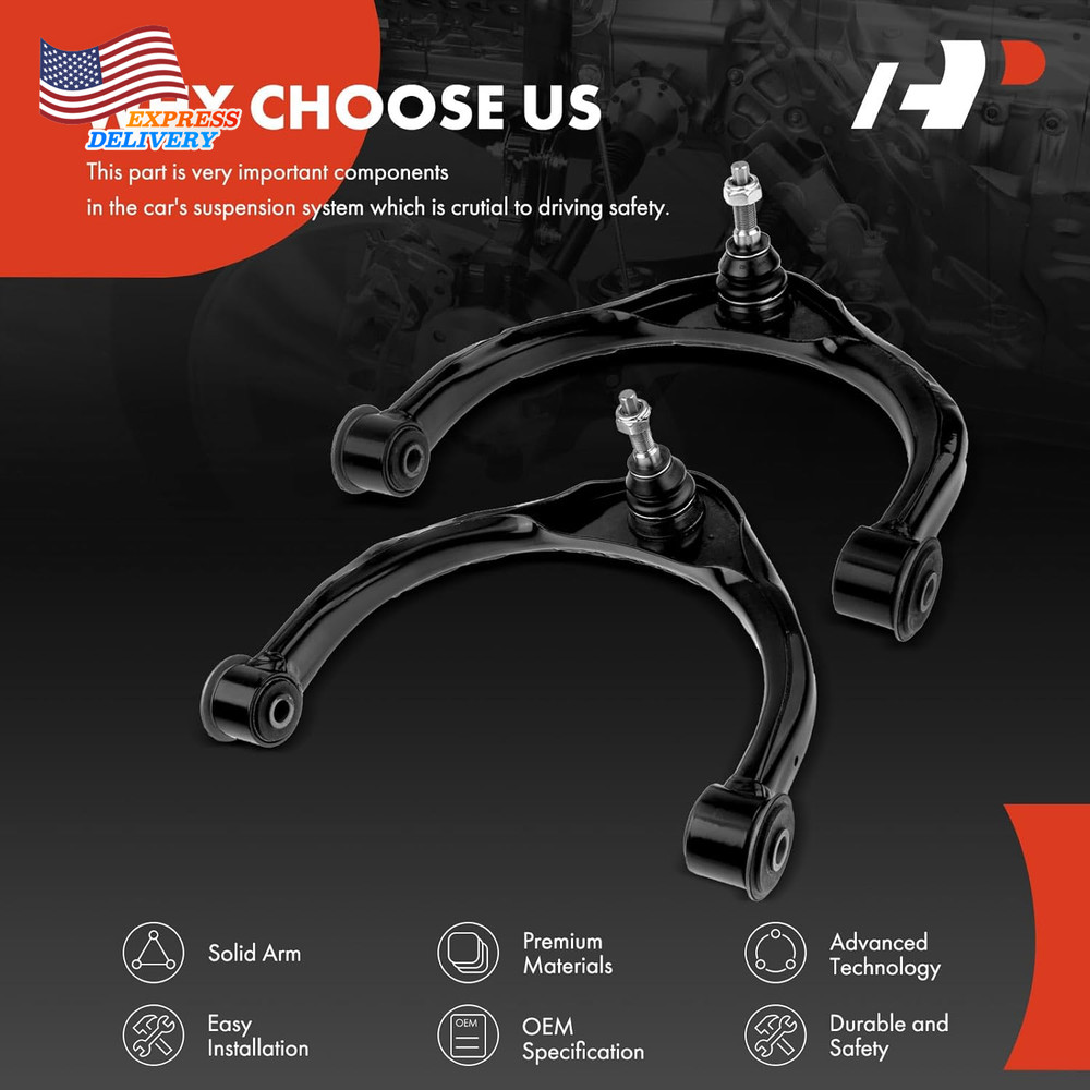 2 X Front Upper Control Arm with Ball Joint & Bushing Compatible Ram 2011-2018