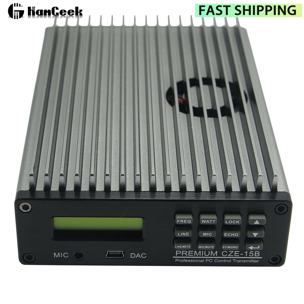 CZE-15B 15W Adjustable Stereo FM Transmitter Wireless Broadcast Radio Station