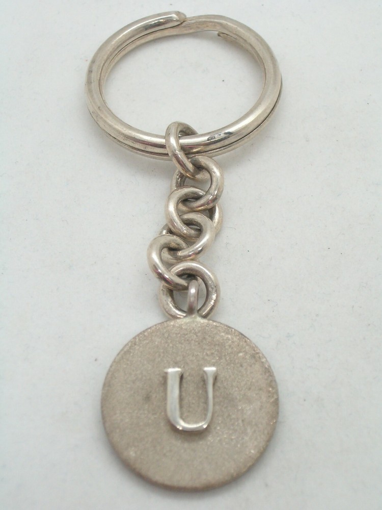 Letter Keychain - U - 925 Silver - Initial - Alphabet - Breeze -