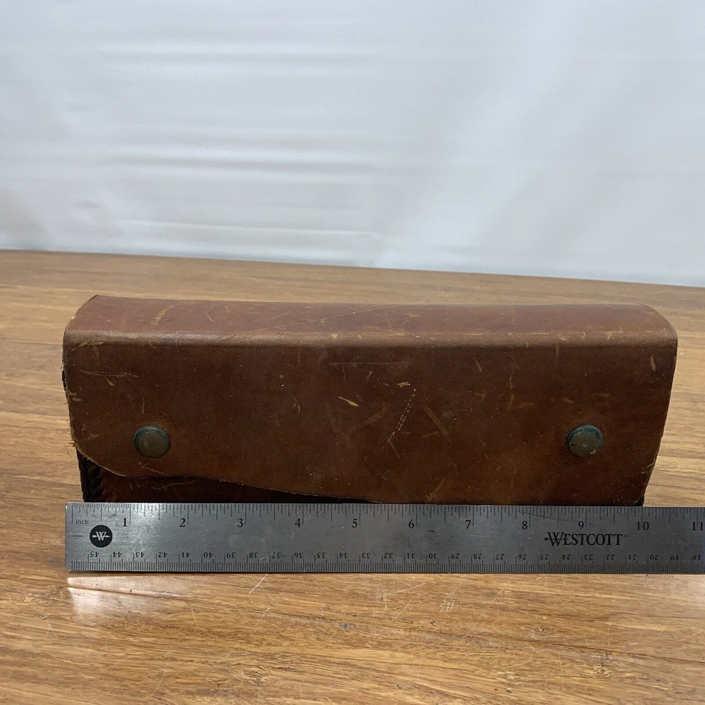Vintage Leather Cosplay Storage Case Large Hand Stitching Tooled Handmade