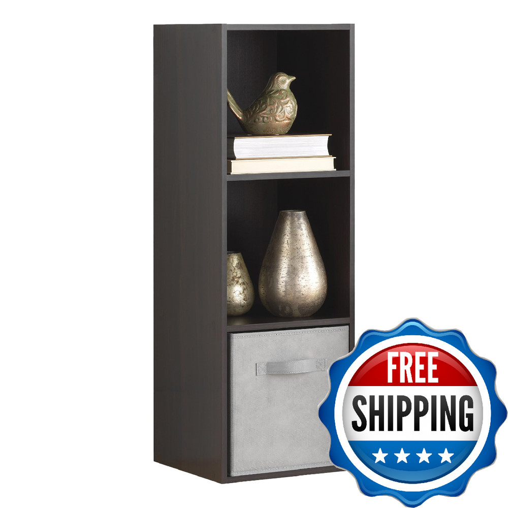 Whitmor 3 Cube Bookcase 3 Tier Stackable MDF Bookself Open Storage Display Organ