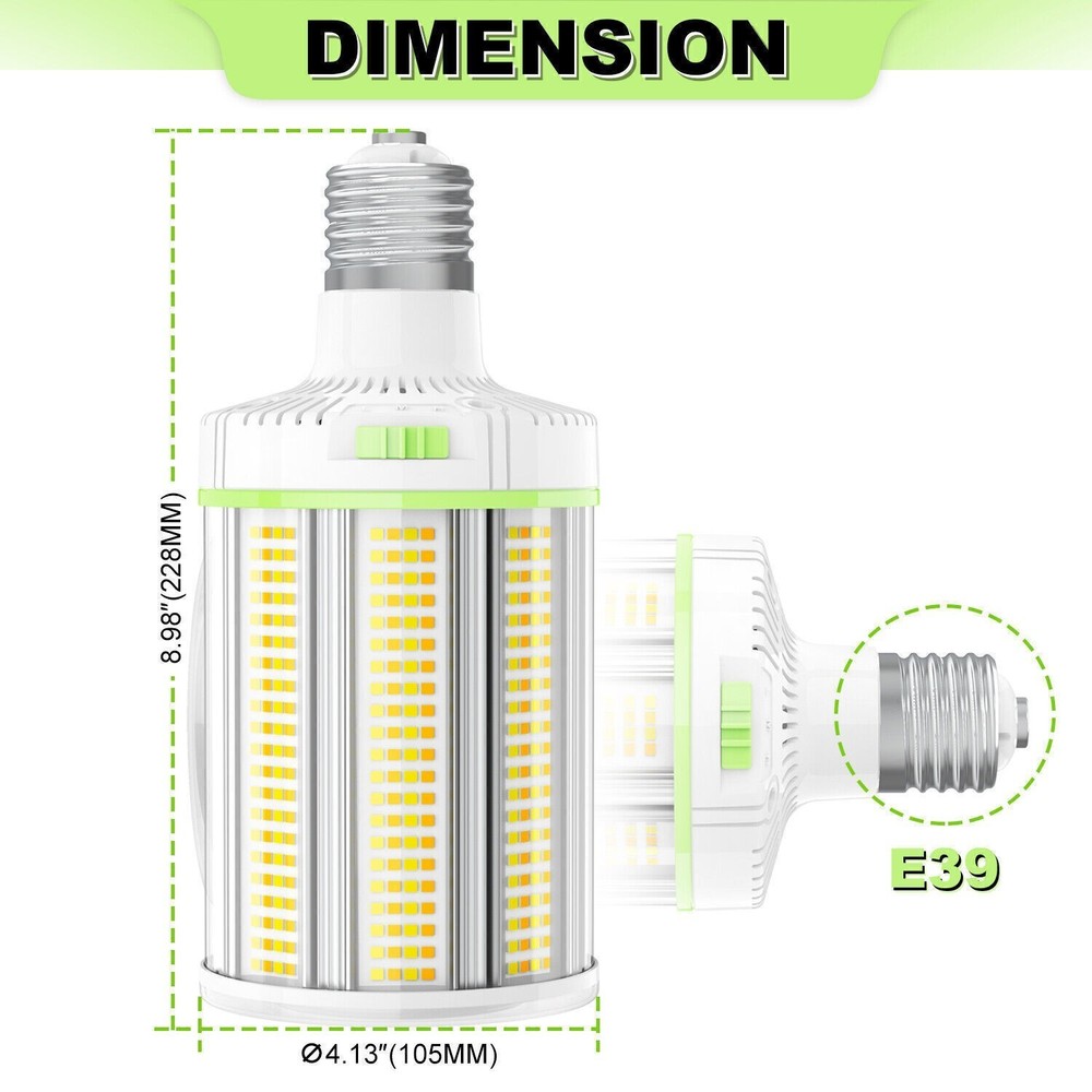 150W LED Corn Light Bulb E39 Mogul Base, Warehouse High Bay Lights djustable CCT